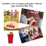 Copo Americano Descartável Beer Pong Vermelho 100 Unidades