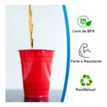 Copo Americano Descartável Beer Pong Vermelho 100 Unidades