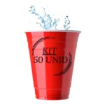 Copo Americano Descartável Beer Pong Vermelho 50 Unidades