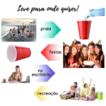 Copo Americano Descartável Beer Pong Vermelho 50 Unidades