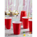 Copo Americano Red Cup Beer Pong Descartável 100 Un Vermelho
