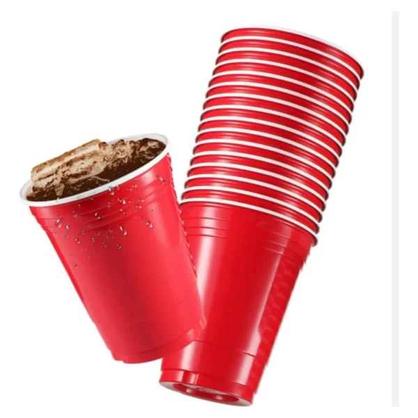 Copo Americano Red Cup Beer Pong Descartável 100 Un Vermelho