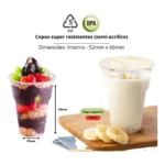 Copo Com Tampa 150ml Prafesfa Transparência E Elegância 100u