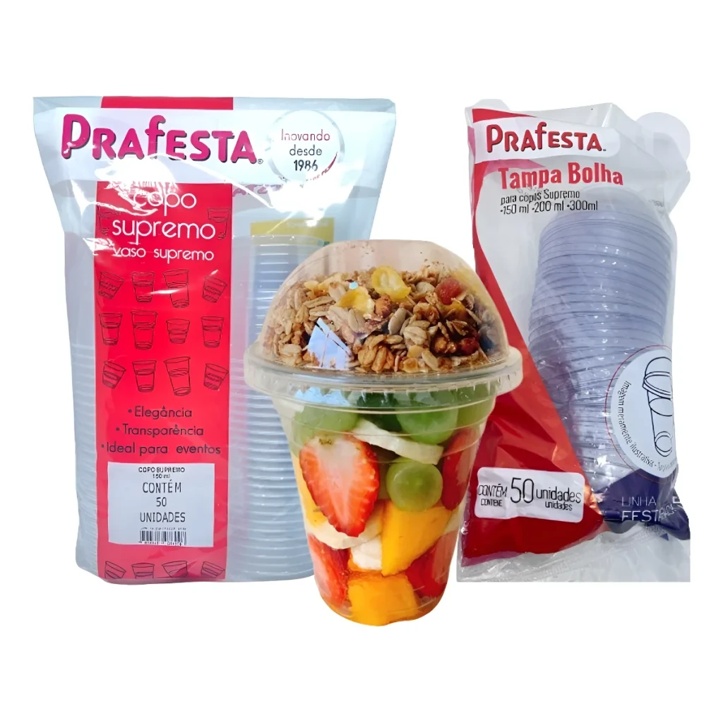 Copo Com Tampa 150ml Prafesfa Transparência E Elegância 100u Copo Com Tampa 150ml Prafesfa Transparência E Elegância 100u