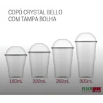 Copo C/ Tampa Bolha 300ml Sem Furo Copo Da Felicidade 40un
