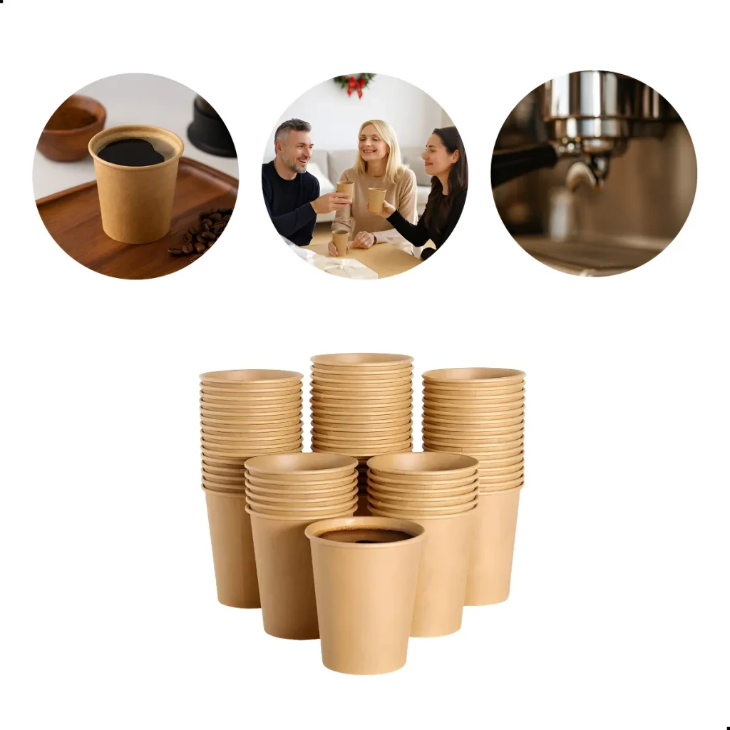 Copo Papel 110ml Café Expresso Chá 100copos Biodegradável Cor Kraf Copo Papel 110ml Café Expresso Chá 100copos Biodegradável Cor Kraf