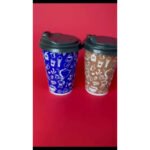 Copo Papel 180 Ml Descartável Arte Café C/tampa Bico - C/100