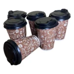 Copo Papel 180 Ml Descartável Arte Café C/tampa Bico - C/100