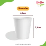 Copo de Papel 180ml Branco Descartável Papel Biodegradável Bello Festas C/ 100un