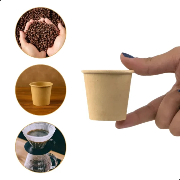Copo Papel 60ml Café Expresso Chá 100copos Biodegradável Cor Kraft