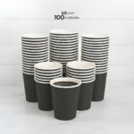 Copo Papel 110ml Café Expresso Chá 100copos Biodegradável Cor Preto Com Branco
