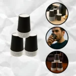 Copo Papel 200ml Café Expresso Chá 100copos Biodegradável Cor Branco E Preto