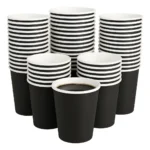 Copo Papel 200ml Café Expresso Chá 100copos Biodegradável Cor Branco E Preto