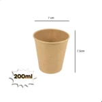 Copo Papel 200ml Café Expresso Chá 100copos Biodegradável Cor Kraft