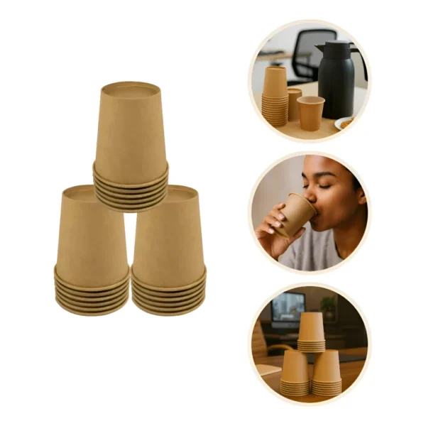 Copo Papel 200ml Café Expresso Chá 100copos Biodegradável Cor Kraft