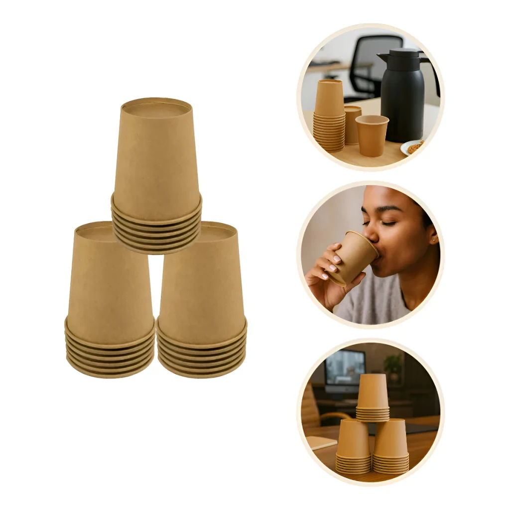 Copo Papel 200ml Café Expresso Chá 100copos Biodegradável Cor Kraft Copo Papel 200ml Café Expresso Chá 100copos Biodegradável Cor Kraft