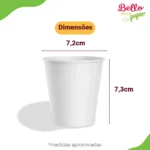 Copo Papel Para Cafe Branco 200ml Descartavel Com 100un