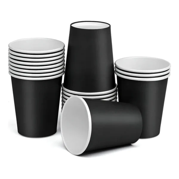 Copo Papel Descartavel 200ml P/ Cafe C/100un Qualidade Preto