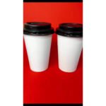 Copo Papel 300 Ml Descartável Ecológico C/tampa Bico - C/100 Cor Branco