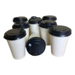 Copo Papel 300 Ml Descartável Ecológico C/tampa Bico - C/100 Cor Branco