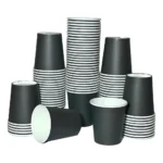 Copo De Papel Preto 200ml *biodegradável - 100 Un