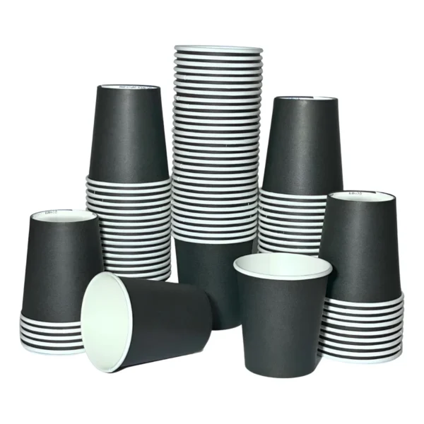 Copo De Papel Preto 200ml *biodegradável - 100 Un