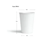 Copo Papel 200ml Branco Café Água Suco Bio Térmico - 50 Unid
