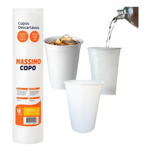 Copo Descartável 200ml Branco Resistente Água 100un BelloCopo