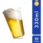 Copo Descartável Liso Festa Para Chopp 330ml Resistente 50un Cor Transparente