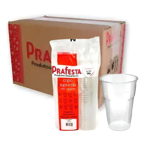 1000un Copo Descartavel Supremo 200ml Cristal Semi Acrílico