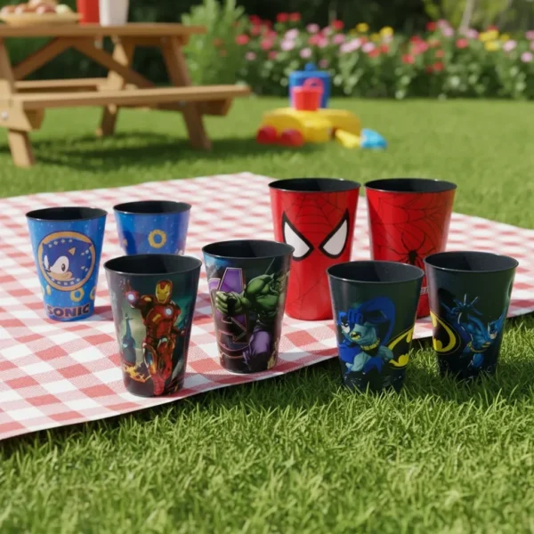 Copo Label Kit Com 5 Unid Personalizado Temas Infantil 400ml