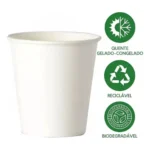 Copo Papel Biodegradável Térmico Café / Chá 60ml Branco C/50