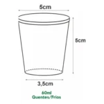 Copo Papel Biodegradável Térmico Café / Chá 60ml Branco C/50