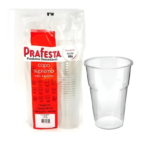 30 und Copo Supremo Prafesta 400ml Semi-acrílico Descartável