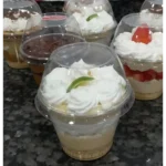 Copo Tampa Bolha 250ml Doce Sobremesa Bolo Gourmet C/25uni Cor Transparente