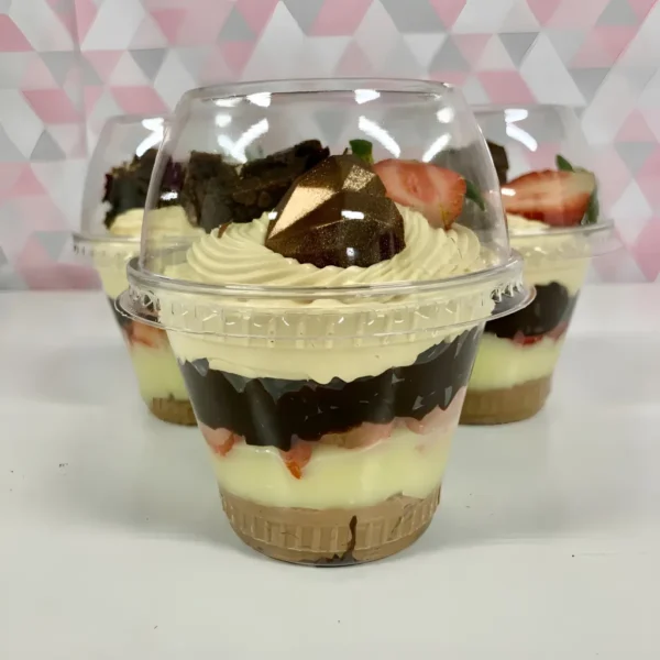 Copo Tampa Bolha 250ml Doce Sobremesa Bolo Gourmet C/25uni Cor Transparente