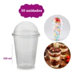 Copo Tampa Bolha 330 Ml Doces Sobremesa Bolo Gourmet 50 Und