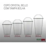 Copo Tampa Bolha Crystal Bello 250 Ml 40 Unds Cor Transparente