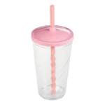 Copo Twister 500ml Com Tampa E Canudo - 20 Unidades