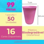Copos Descartáveis De 200ml Para Festa: 100 Unidades