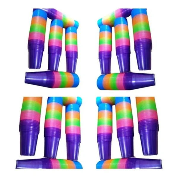 Copos Descartaveis Neon 200ml Brilha Na Luz Negra 5 Cores