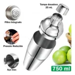Coqueteleira Bar Inox 750ml Reforçada Drinks Caipirinhas Cor Prateado