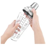 Coqueteleira Copo Vidro E Tampa Em Inox 400ml Profissional