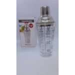 Coqueteleira Copo Vidro E Tampa Em Inox 400ml Profissional