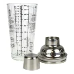 Coqueteleira Copo Vidro E Tampa Em Inox 400ml Profissional