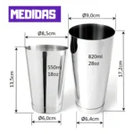Coqueteleira Inox 820 Ml Com Peso Profissional Boston 2 Peças Bar Bartender Coquetéis - Efigen