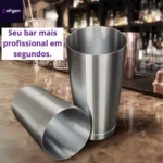 Coqueteleira Inox 820 Ml Com Peso Profissional Boston 2 Peças Bar Bartender Coquetéis - Efigen