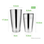 Coqueteleira Inox Profissional Lehavi Boston Barman Drinks 2 Copos