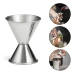 Dosador De Bebidas 30x60ml Em Inox, Marcação 1 E 2oz Jigger Cinza