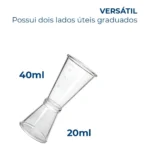 Dosador Duplo Inox 20ml/40ml Copo Medidor Bebida Drink Whisk